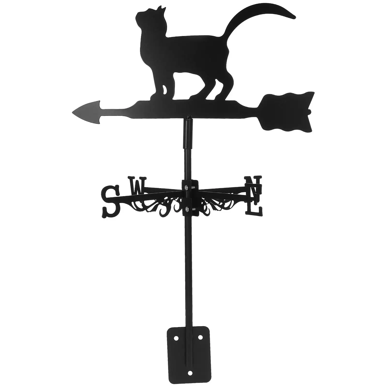 

Cat Weathervane Stainless Decor Weather Vane Garden Stake Wind Indicator Metal Lawn Ornament Direction Marker Outdoor