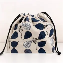 Lunch Bag Cat Polar Bear Lunch Box Drawstring Picnic Tote Eco Japanese Style Small Handbag Dinner Container Food Storage Bags