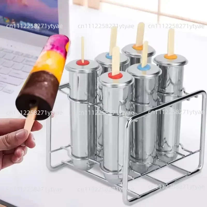 Homemade Reusable Easy Release Ice Cream Lollipop Popular Making Tool Mould Stainless Steel Popsicle Mould with Holder