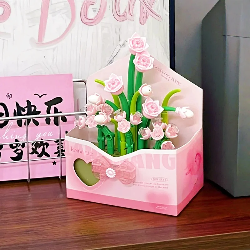 

Конверт Цветочные Строительные Блоки Головоломка Микро Частицы 3D Сборная Модель Настольный Орнамент Романтический Подарок Креативные Сращивание Игрушек