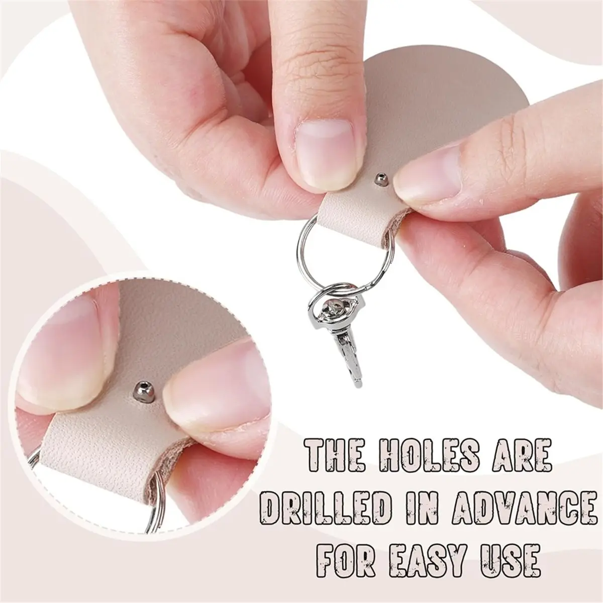 【TODAY-BUY】~@ 20 Pcs Leather Keychain Blank Craft Kit PU Leather Key Swivel Hook Keyring for DIY Stamping Laser Engraving