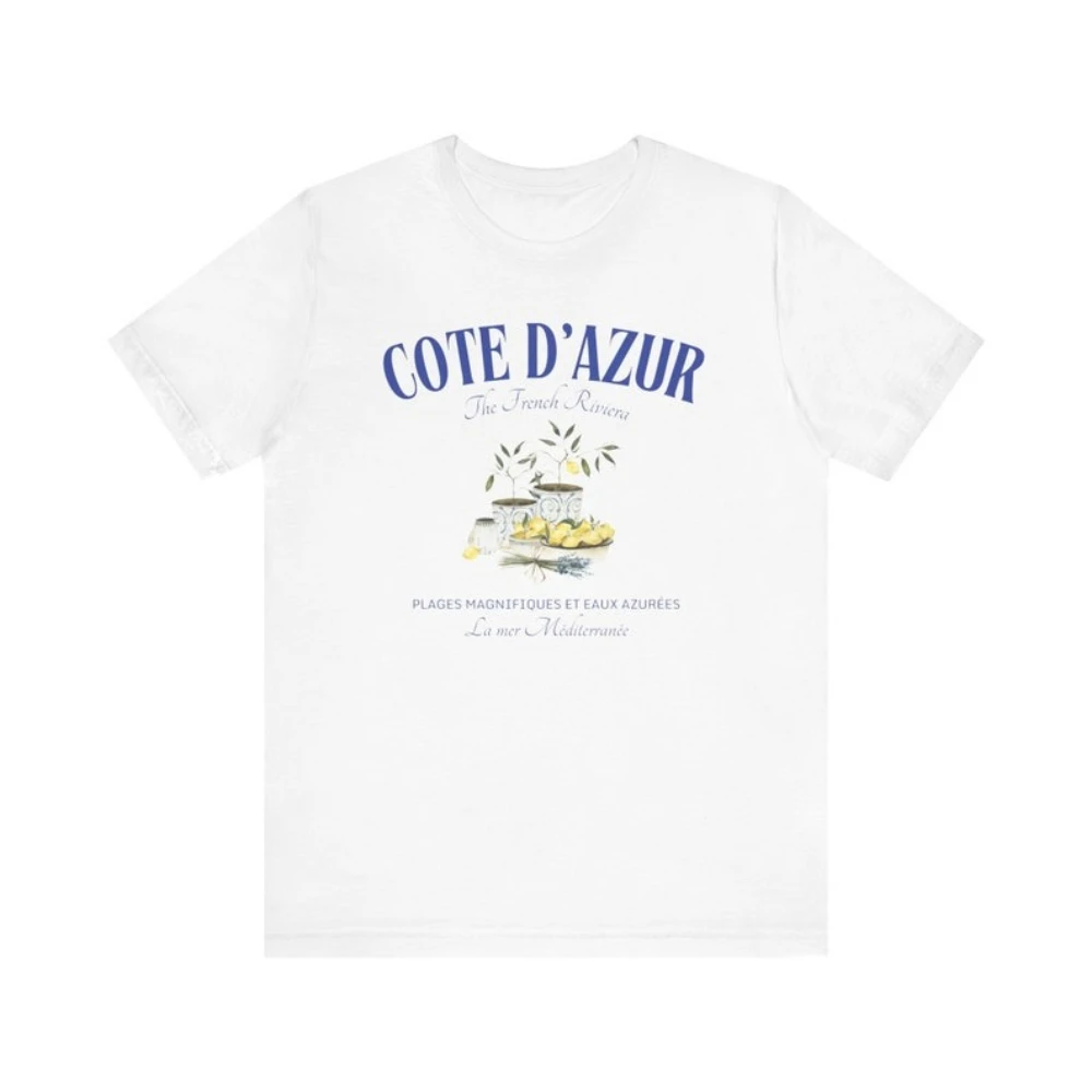 Cote D'Azur T-shirt French Riviera Shirt Eurotrip Cote D'Azur Style Tourist Souvenir Clothing Women Summer Casual Cotton Tops