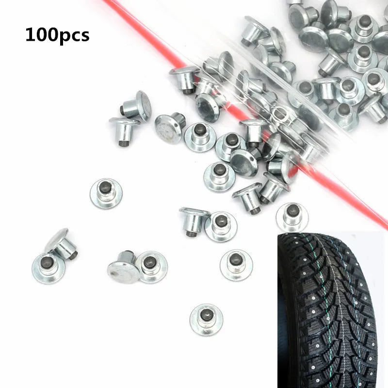 

100pcs 6.5*5.7mm Wheel Tyre Stud Screws Snow Tire Spikes For Bike Motorcycle ATV Shoes