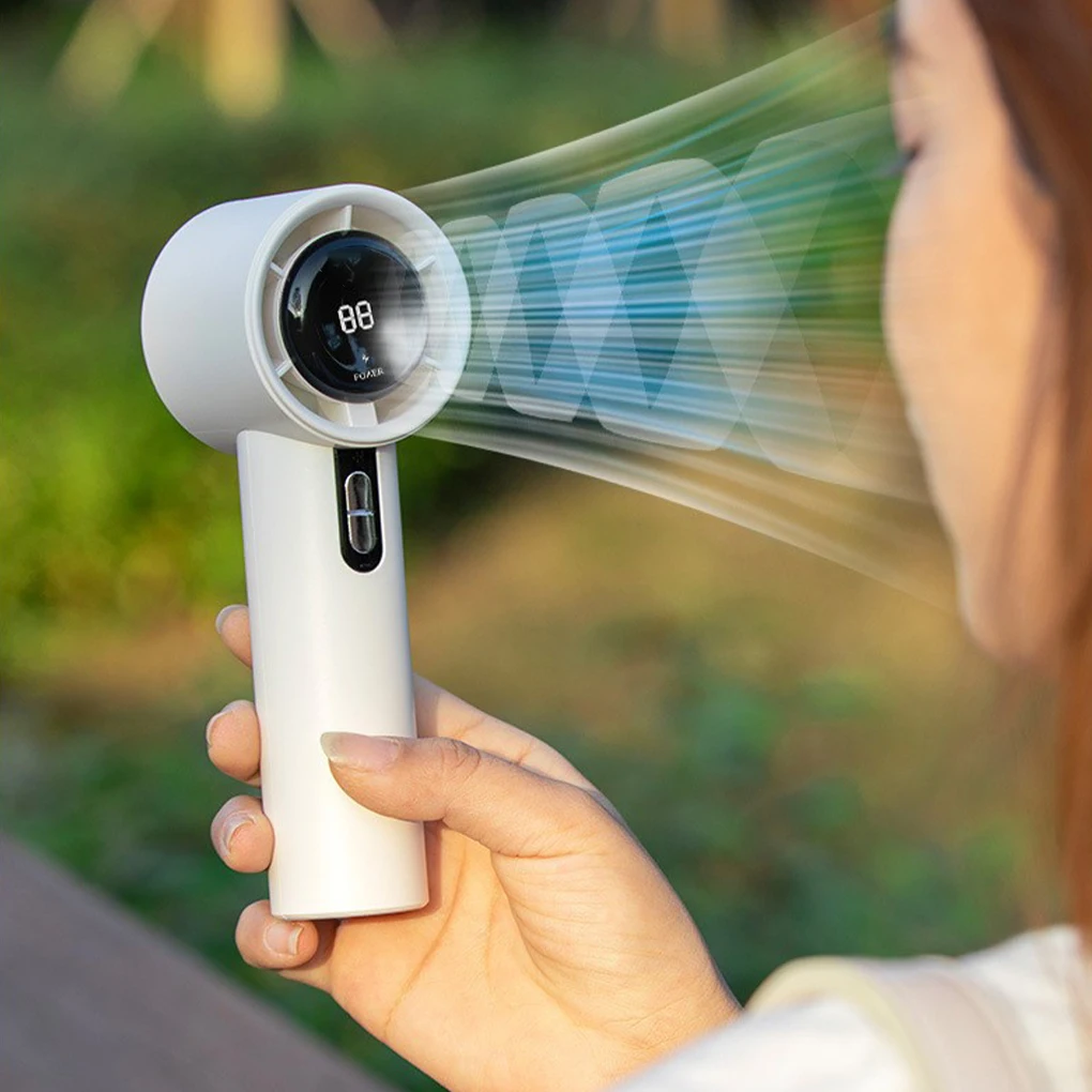 Portable Turbo Handheld Fan 100Wind Speeds Mini Led Fan 1800mAh USB Rechargeable Personal Fans Electric Fan For Outdoor Camp