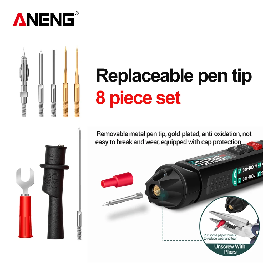 

ANENG A3008 Intelligent Multimeter 6000 Counts Digital Test Pen Auto Sensor AC/DC Voltage NonContact Multimetro Tester Pencil