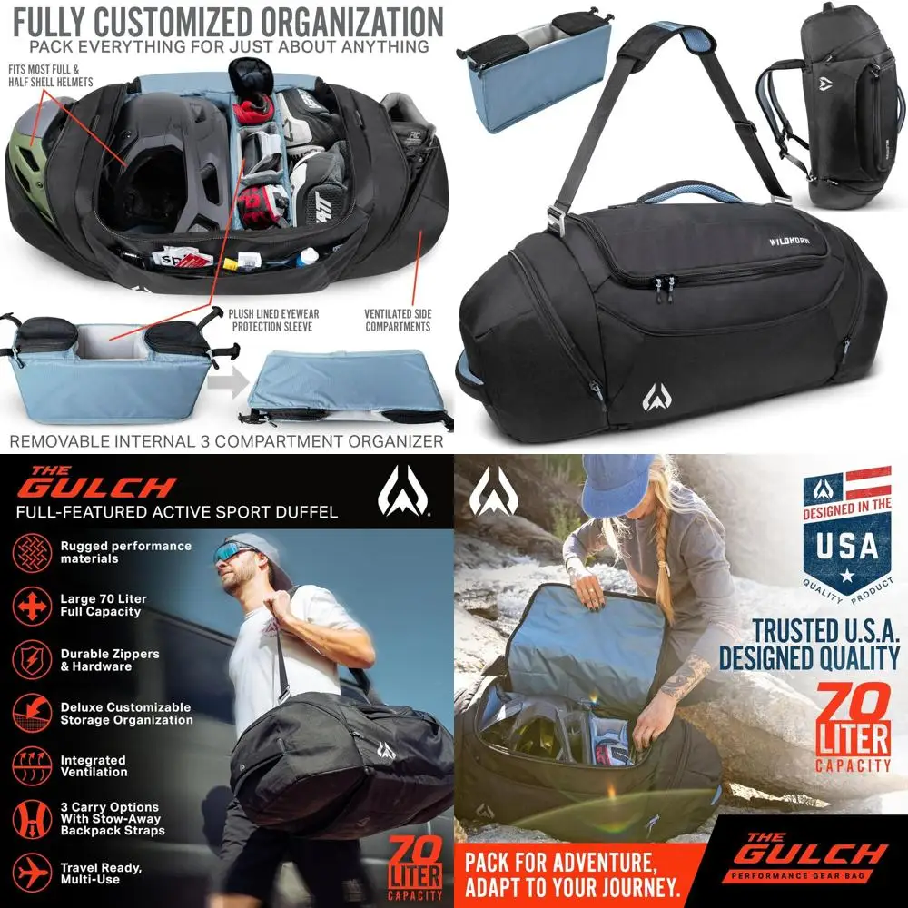 

70L Mountain Bike & Travel Bag - Lightweight, Durable Gym Bag for Men and Women, Perfect for Biking, Motorcycle, and Sports