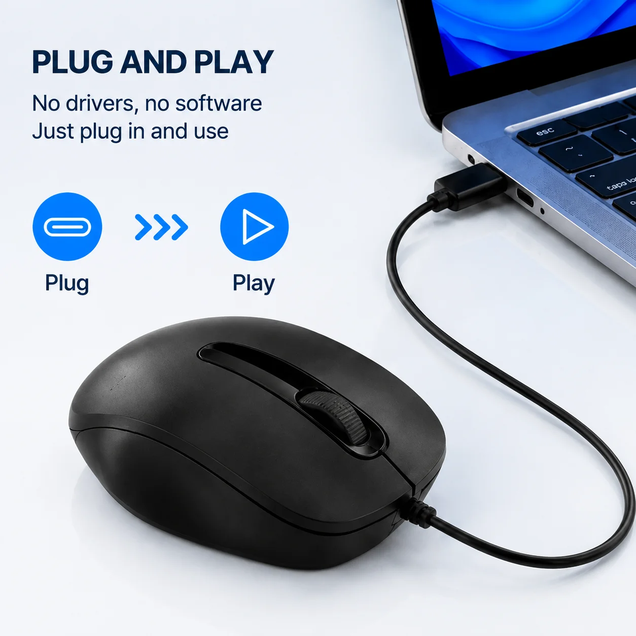 Type-C Mouse Ergonomic USB C M - Gaming Console Buttons recension och pris