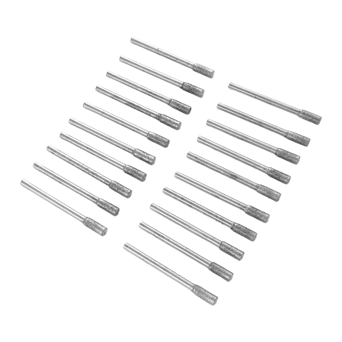 A24I 20 قطعة لقم طحن الماس 4 مللي متر رأس الأسطوانة طحن بت الروتاري الماس لدغ مجموعة لمعظم أداة دوارة بت طاحونة #3