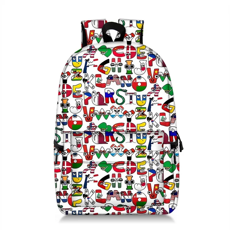 Borsa da scuola Alphabet Lore School Bag lettera Cartoon Printing zaino per studenti delle scuole medie spalle di grande capacità