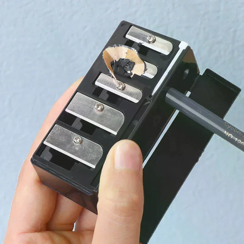 5 Holes Sharpener Multi-functional Pencil Sharpener With Lid For Eyeliner Lipliner Pencils