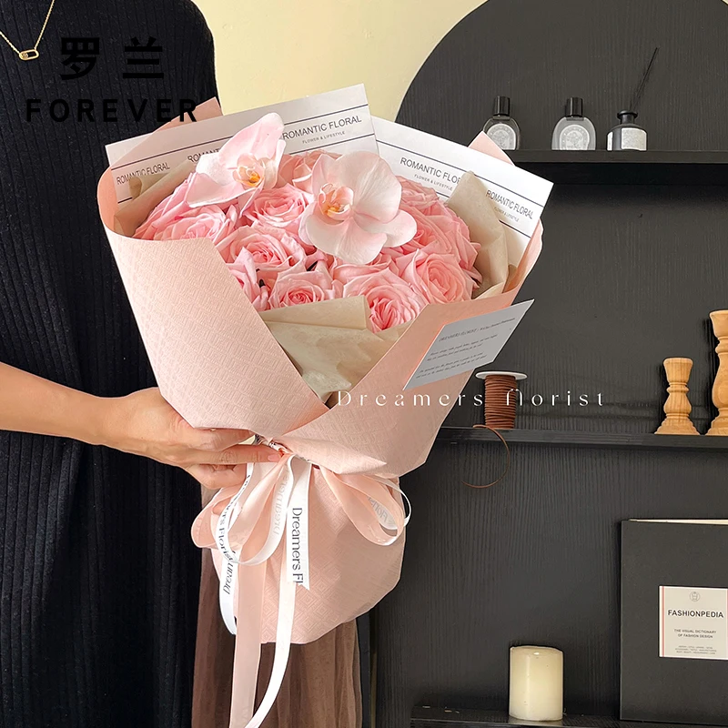 10pcs 3D Embossed Paper Flower Bouquet Wrapping Paper Advanced Style Wrapping Paper Waterproof Floristry Diy Material