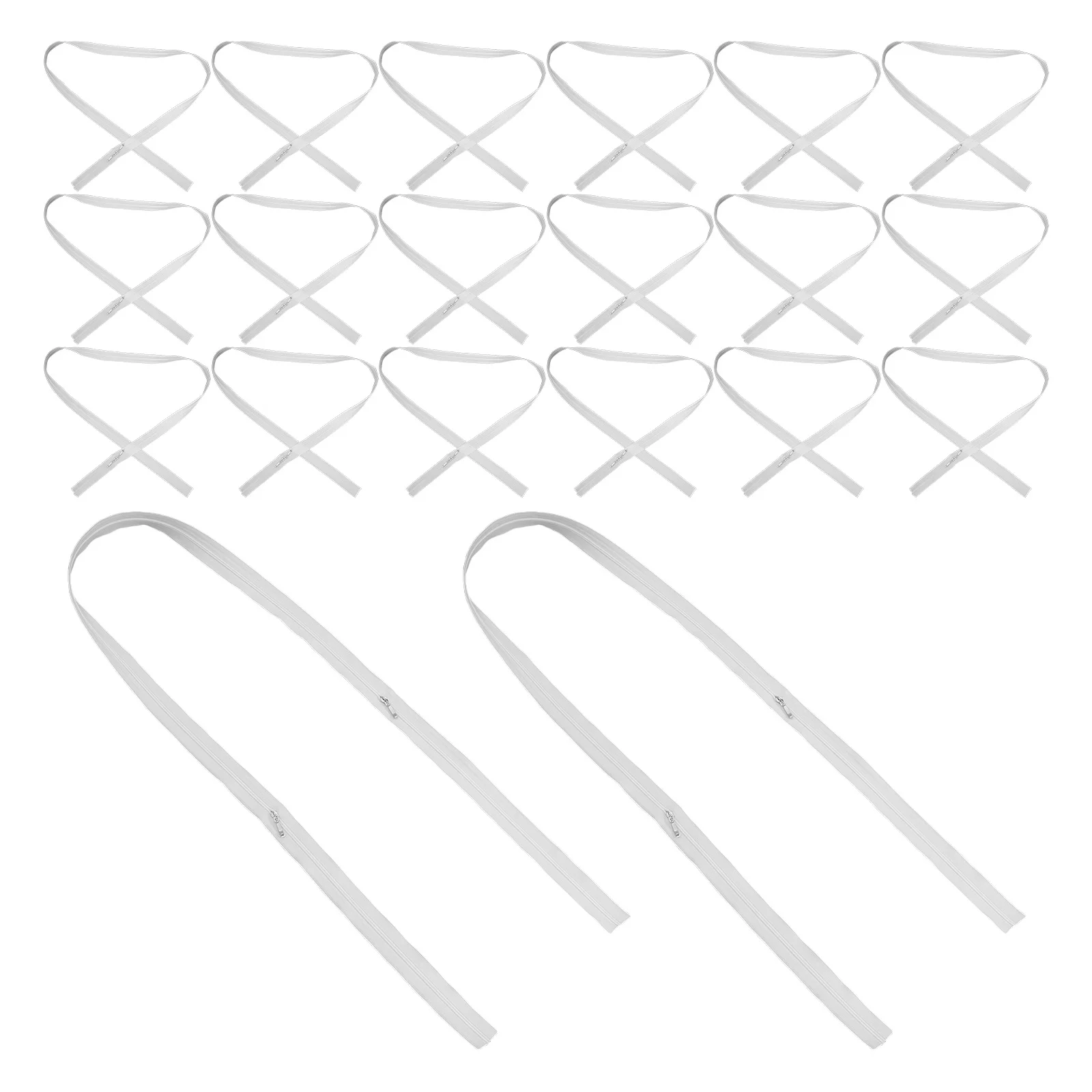 

20Pcs Double Tab Nylon Zippers Heavy Duty Zip for Bed Sheet Accessories Sewing Projects Duvet Covers Twin White Nylon Coil