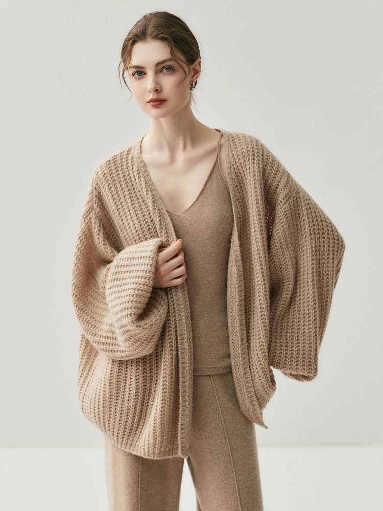 MEETCC المرأة 100% سترة الكشمير فضفاضة الخريف الشتاء تريكو سترة الموضة غير رسمية تنوعا لينة الدافئة مريحة #1