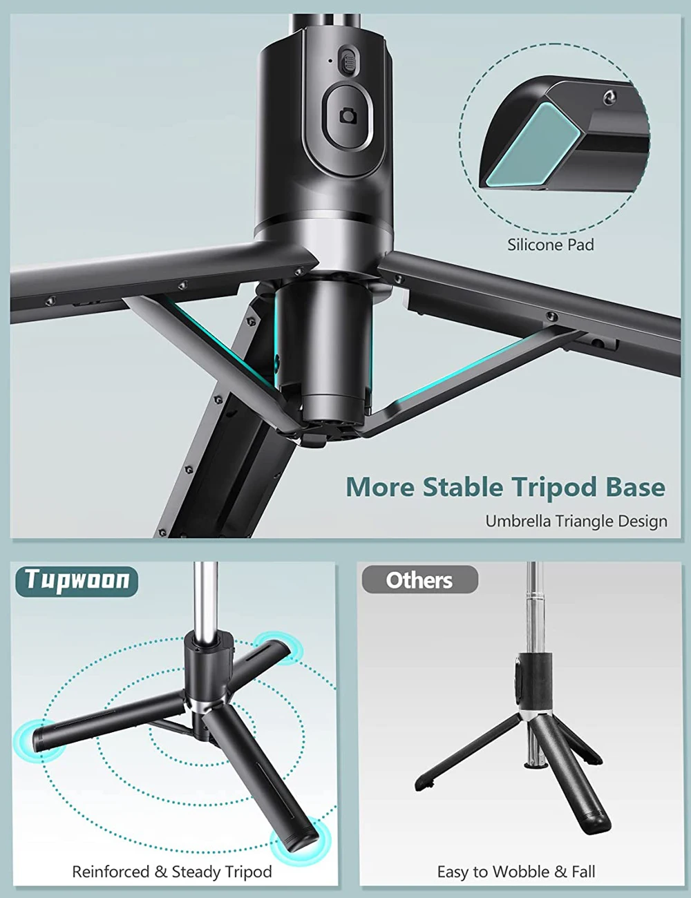 Estendido Bluetooth Selfie Stick, luz de preenchimento, tripé com obturador remoto, Android IOS, mais recente Hot, 2023