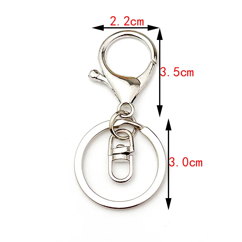 6/30Pcs Metall Große Karabinerverschluss Schlüssel Kette Trennung Ring Schlüssel Verschluss Lock Ring Hause DIY Tasche Spielzeug anhänger Zubehör Großhandel – Detail 6