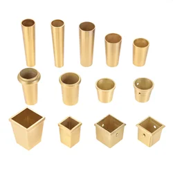 Móveis Leg Cover Solid Copper Tip, Latão Escovado, Mesa Cadeira Cilindro, Cone Feet Cap, Protect Decor, Bottom Safe Pad, 20-42mm, 1Pc