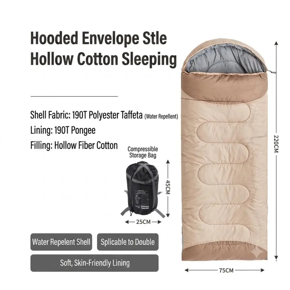 0.7kg/1.3kg Ultralight Camping Sleeping Bag Waterproof Warm Envelope Sleeping Bag for Hiking Backpacking Travel Outdoor 4 Season
