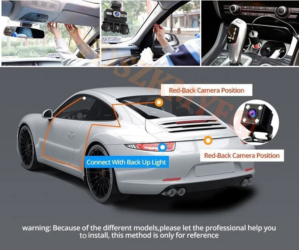 Auto-Fahrkamera HD 1080P 3/4-Kanal Dashcam Black Box mit eingebautem G-Sensor, Nachtsicht, Schleifenaufnahme, 24-Stunden-Parkmodus – Detail 20