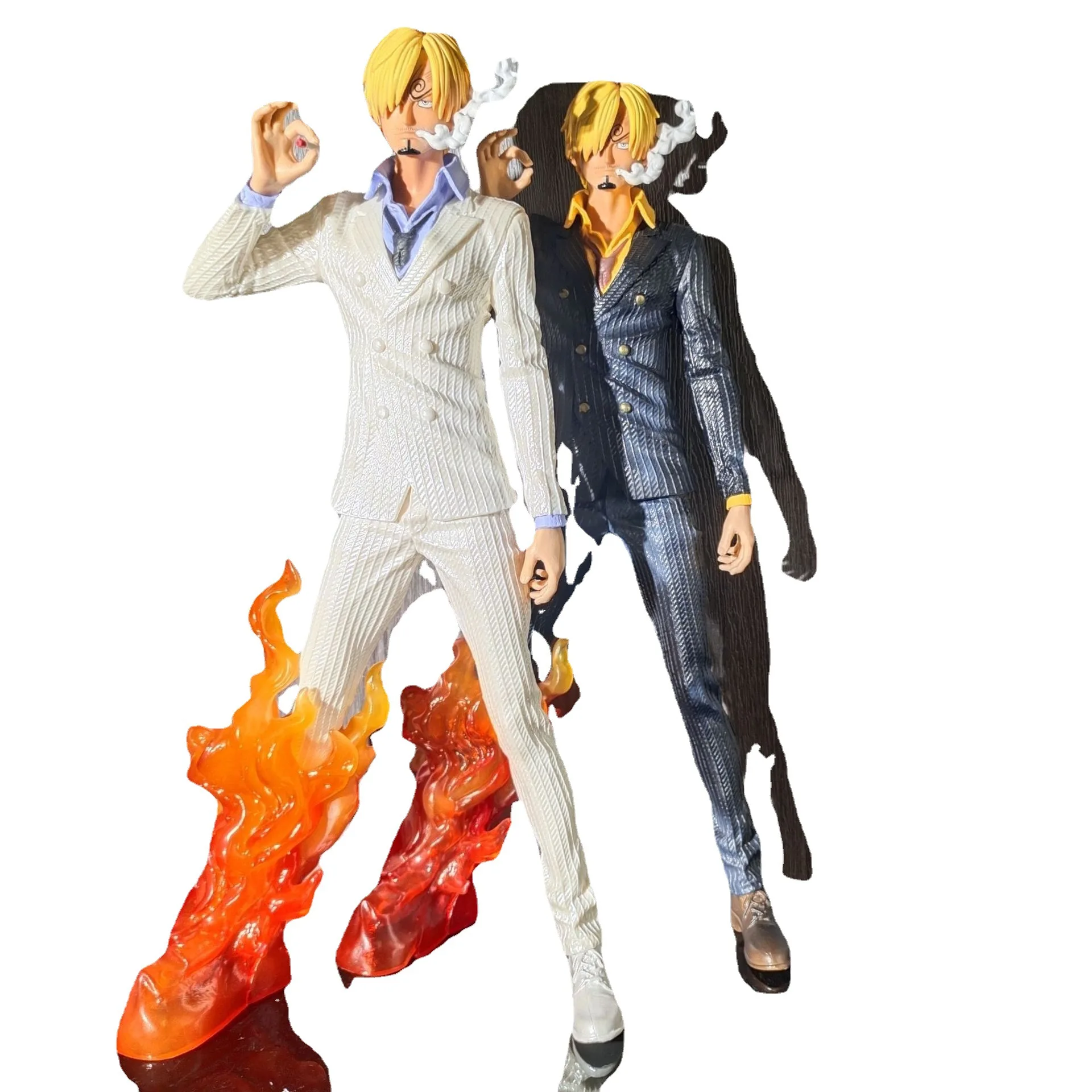 One Piece Anime Figure Smoking Vinsmoke Sanji Black White Suit PVC Action Figurine Collectible Model Toy for Children Gifts