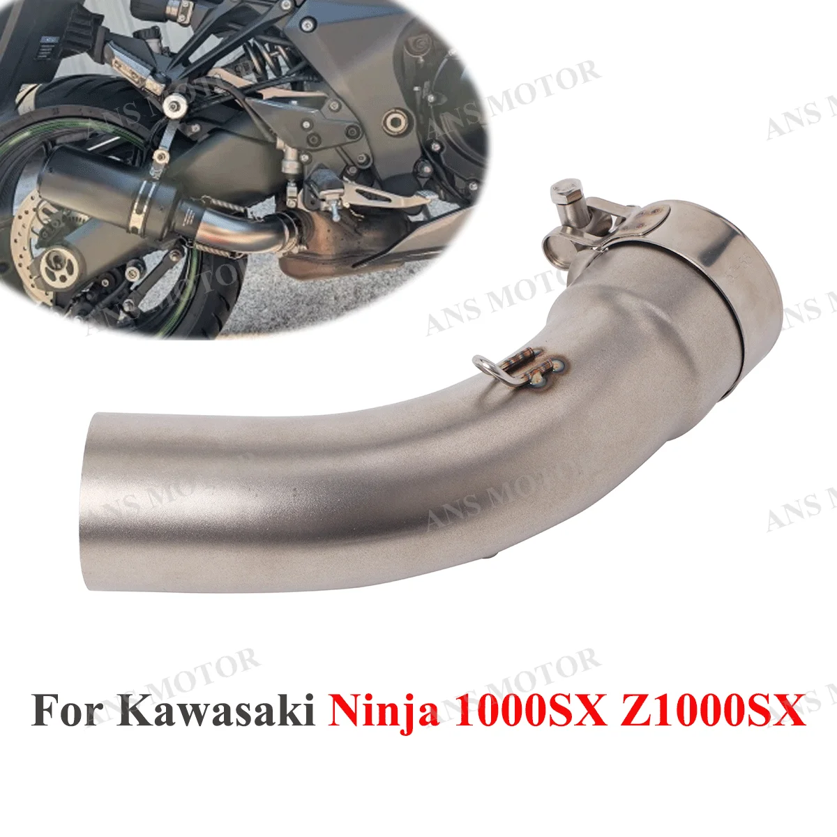 

Slip On For Kawasaki Ninja 1000SX Z1000SX Z1100SE Escape Motocycle Exhaust 51MM Middle Link Pipe Z1000SX Exhaust Stainless