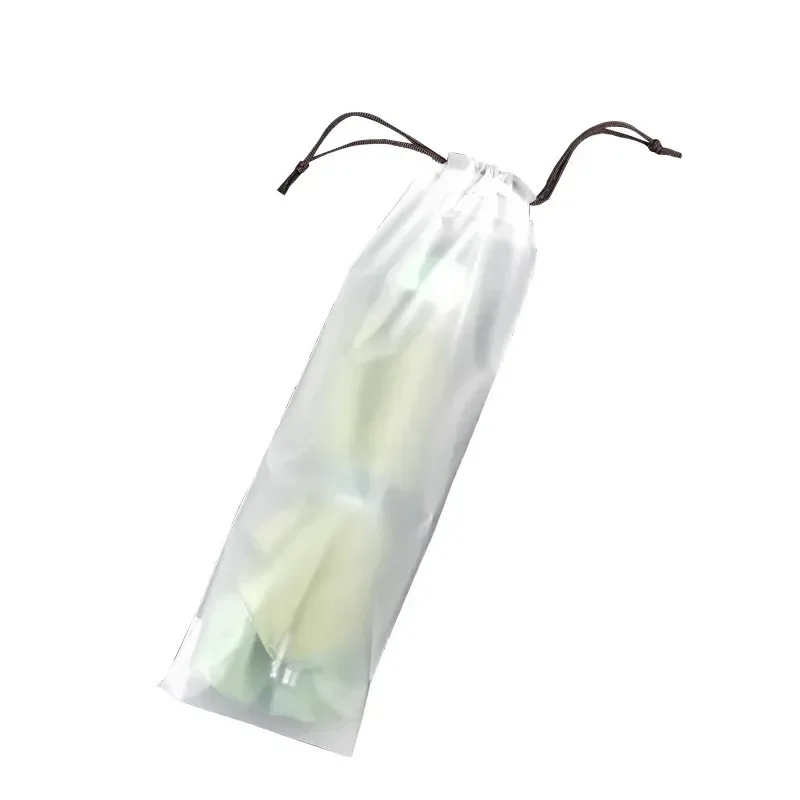 Translucent Plastic Bag Umbrella Storage Bag Reusable Portable Umbrella Pull Cord Storage Cover Home Storage Organizer