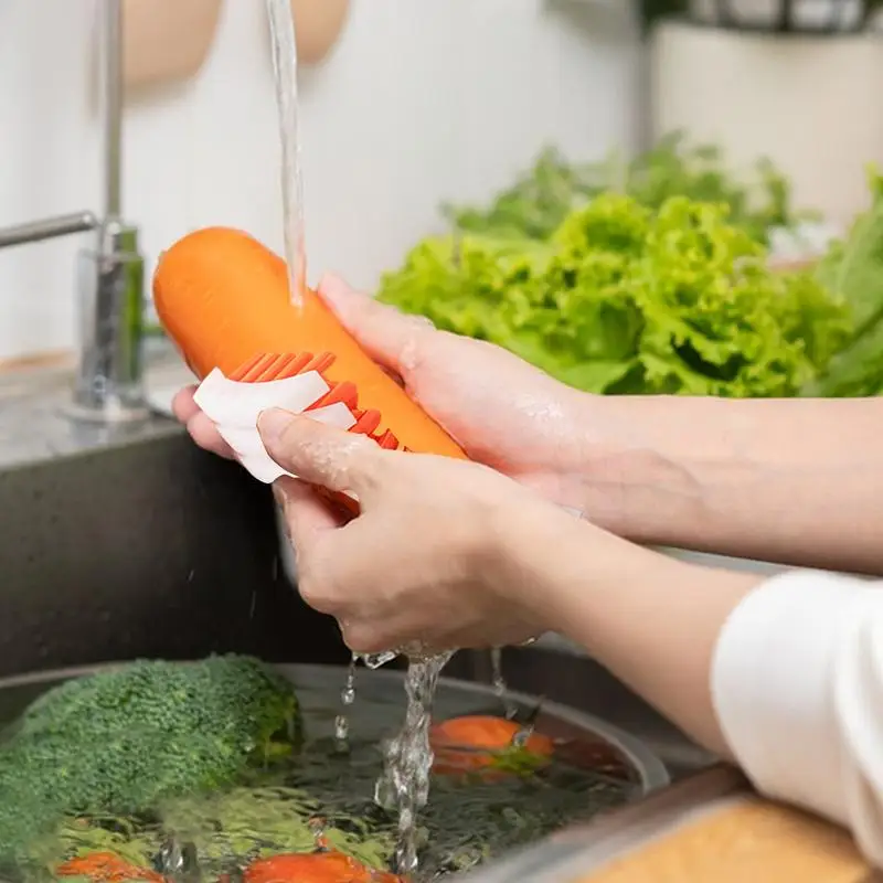 Food Cleaning Brush Bendable Fruit Vegetable Cleaning Brush Flexible Bendable Cleaning Tools Carrot Or Corn Cleaner Bendable