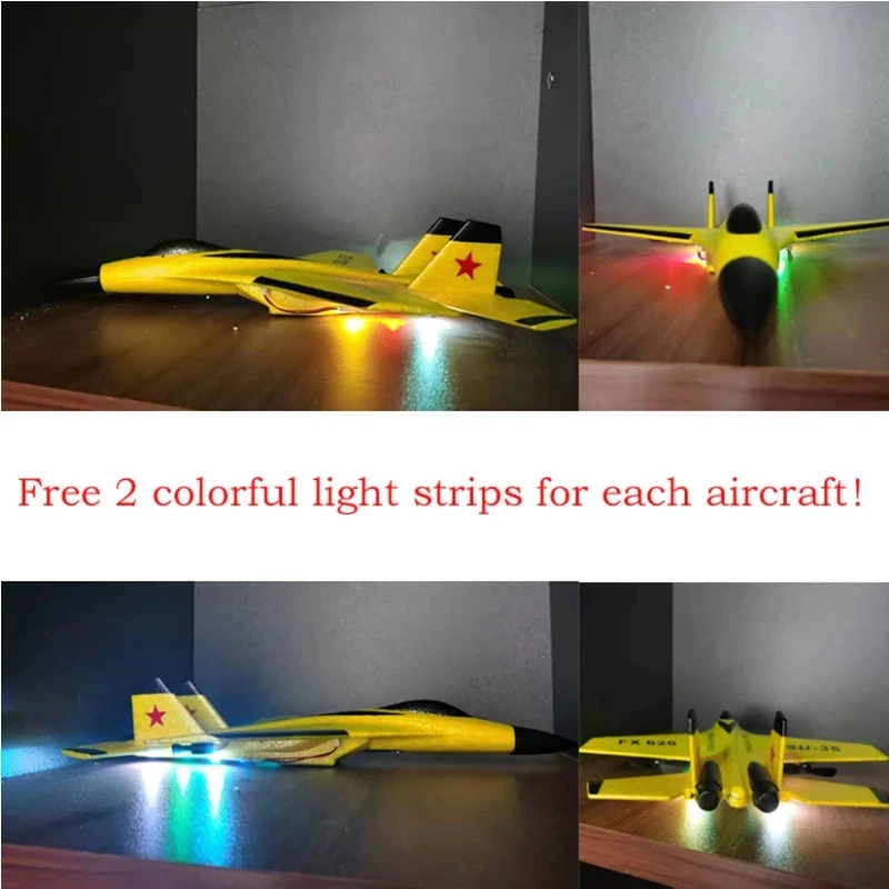 SU-35 RC Plane 2.4G FX820 Remote Control Airplane With LED Lights Fixed Wing Flying Model Aircraft EPP Foam RC Toys  Kids Gift