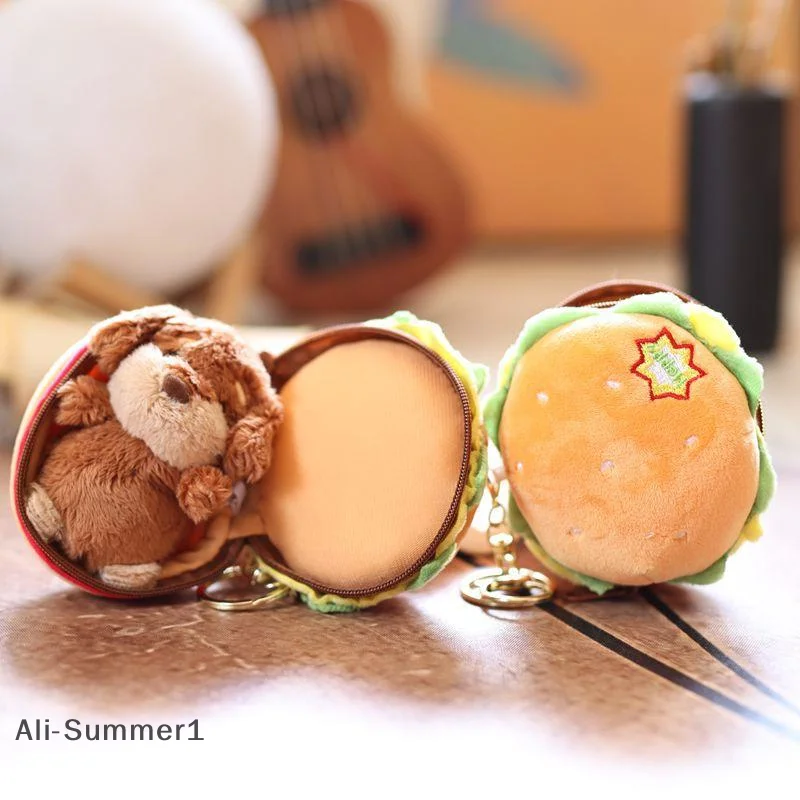 【E】1 قطعة 13 سنتيمتر لطيف برغر الكلب دمية قلادة صغيرة غرفة المعيشة الديكور الأدوات المنزلية أفخم المفاتيح لعبة طفل هدية عيد #4