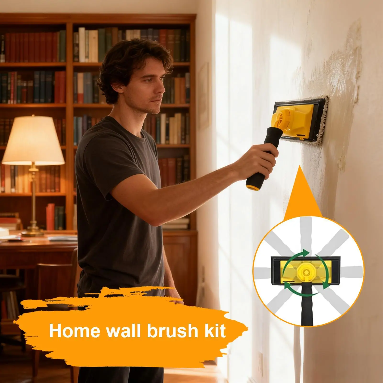 

Edge Painting Tool Corner Applicator 360 Degree Rotation Handle Paint Pad Tray Set For Home Renovation Wall Ceiling Door Frame