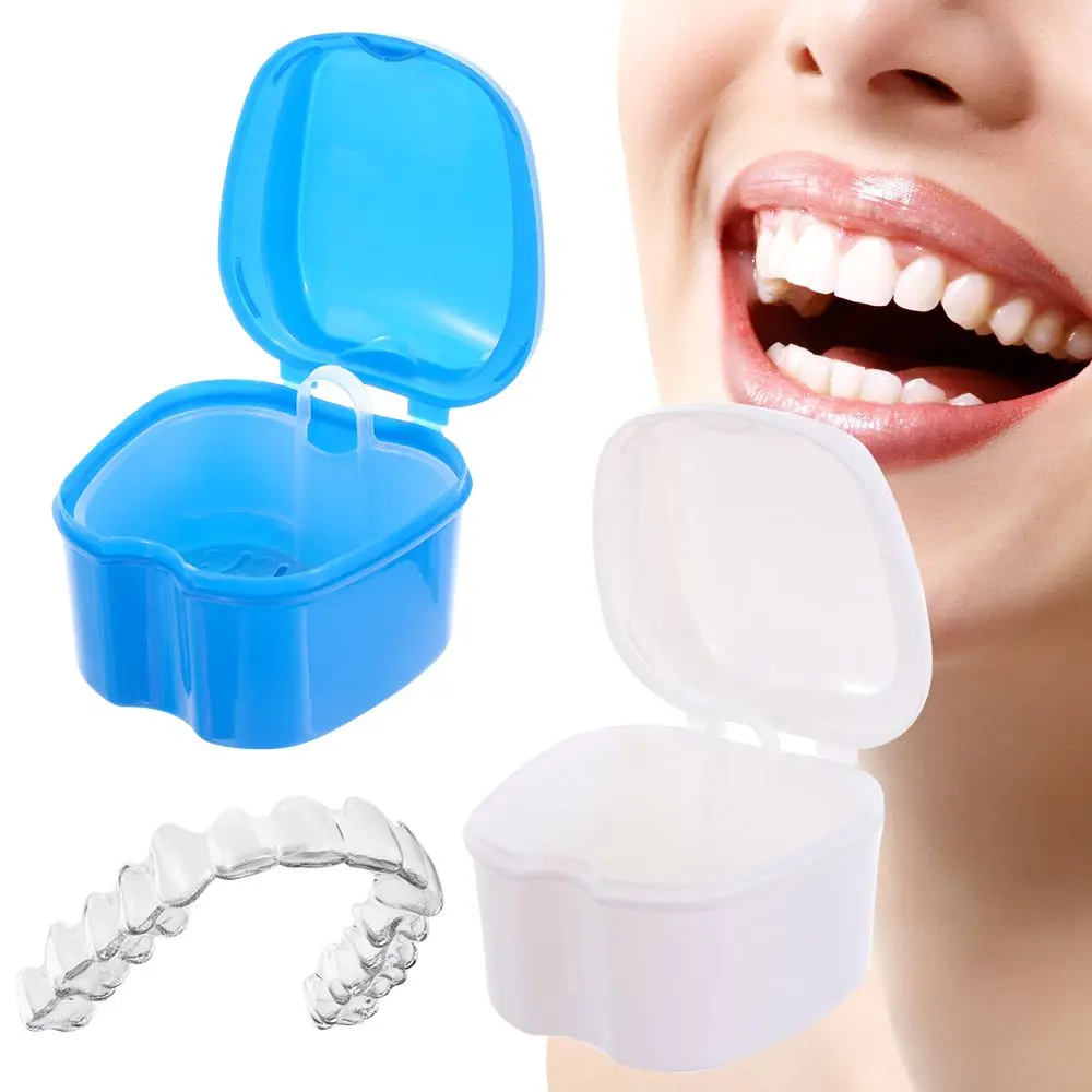 Portable Dental Tray Orthodontic Retainer With Hanging Net Denture Box Case Oral Hygience Health Care Product Rinsing Basket