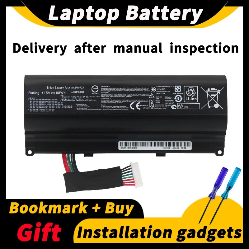 

For ASUS ROG GFX71 GFX71JY/JT G751 G751J /JT/JM/JY A42N1403 A42LM93 A42LM9H 15V 88wh/5800mAh Laptop Battery