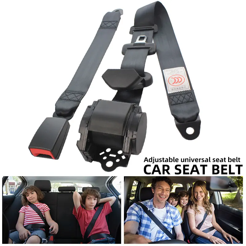 Universal Auto Car Seat Belt 3 Point Safety Adjustable Belt Safety blue Grey red Color Automatic Locking Retractor Seat Belt