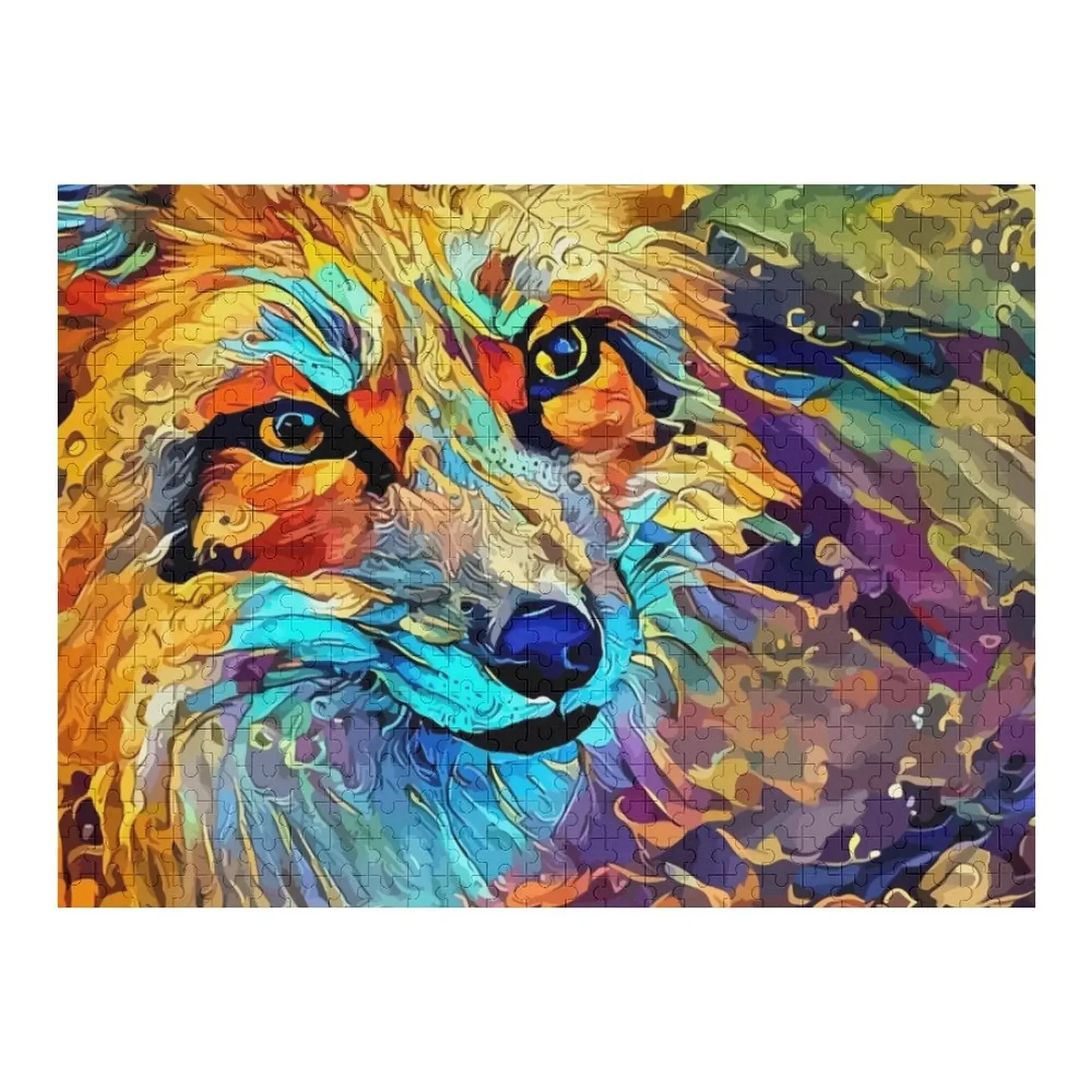 

Colorful Abstract Fox Art Jigsaw Puzzle Anime Custom Gift Photo Custom Personalize Puzzle