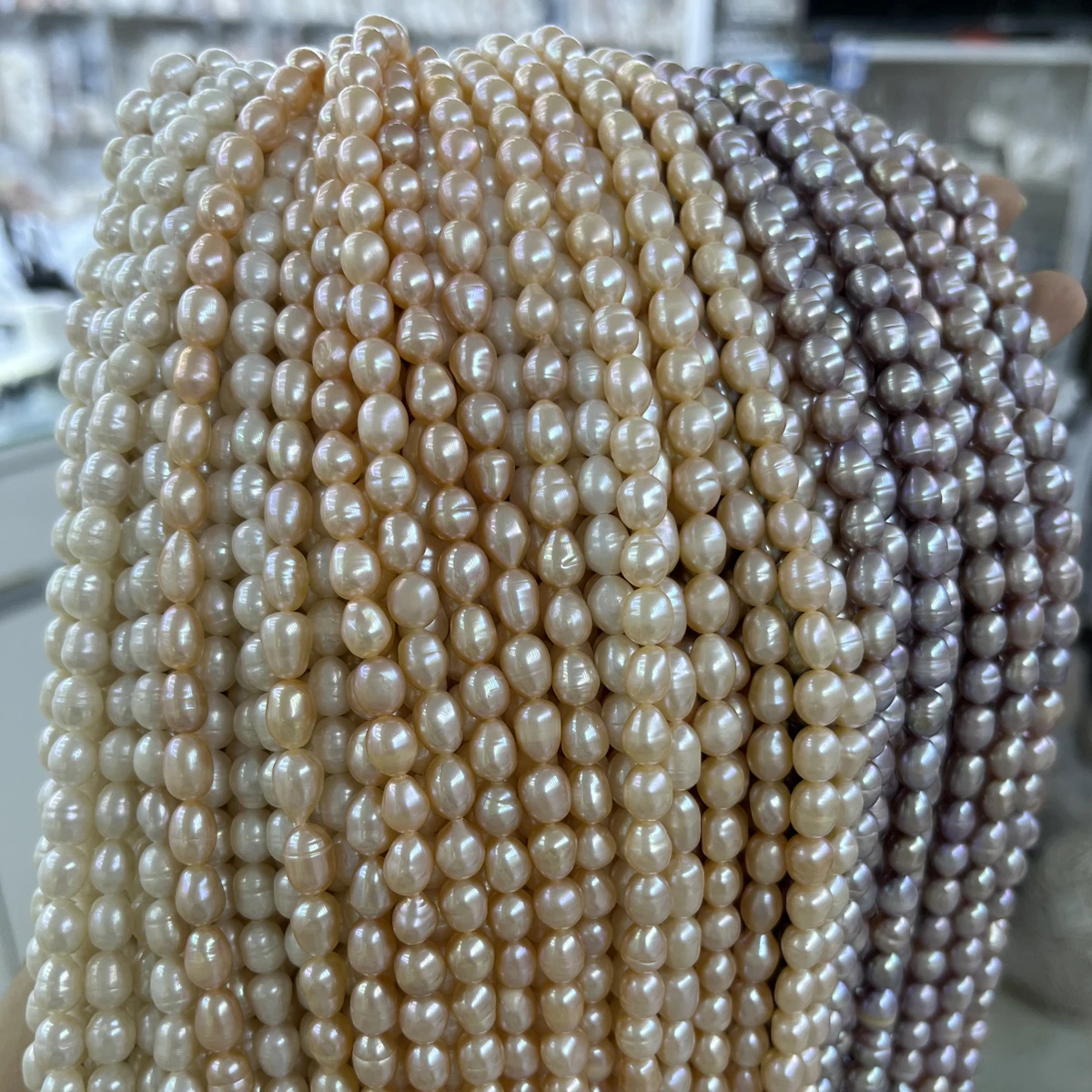

6-7mm AA Natural Freshwater Pearls Pink White Purple Rice Bead Jewelry Make DIY Necklace Bracelet Women Wedding Gift Wholesale