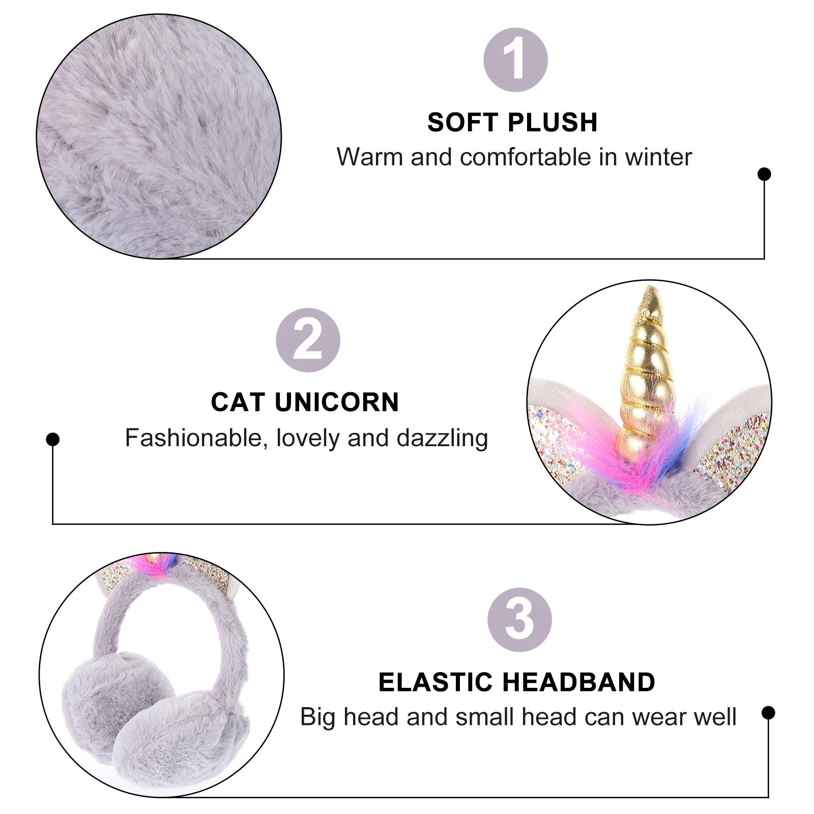 

Unicorn Earmuffs Warmers For Women Men Kids Non Slip Soft Comfortable Winter Ear Covers Warm Padded Ear Muffs Perfect Gift For