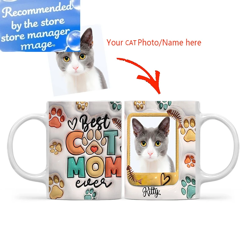 

Кофейная кружка с лучшим котом и мамой по индивидуальному заказу, персонализированные кружки для чая с портретом собаки, уникальный подарок для любителей кошек, подарок для удивленного подарка