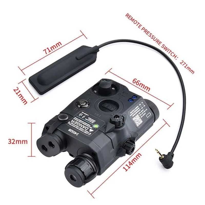 Imagem -06 - Wadsn-lanterna Tática para Airsoft Laser Ponto Vermelho Verde e Azul Caixa de Bateria Peq15 ir Visão Noturna Iluminação Arma