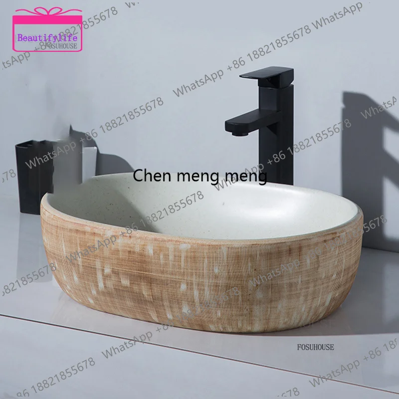 A17 Modern Bathroom Sinks Simple Toilet Wash Basins home Oval WashBasin Ceramic Above Counter Basin Light Luxury Kitchen Accesso