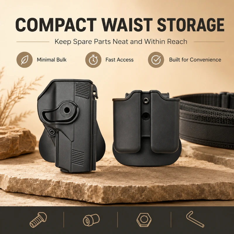 360° Rotating Waistband Model Carrier Set Fast Draw Shell Double Storage Bags For Role Activity