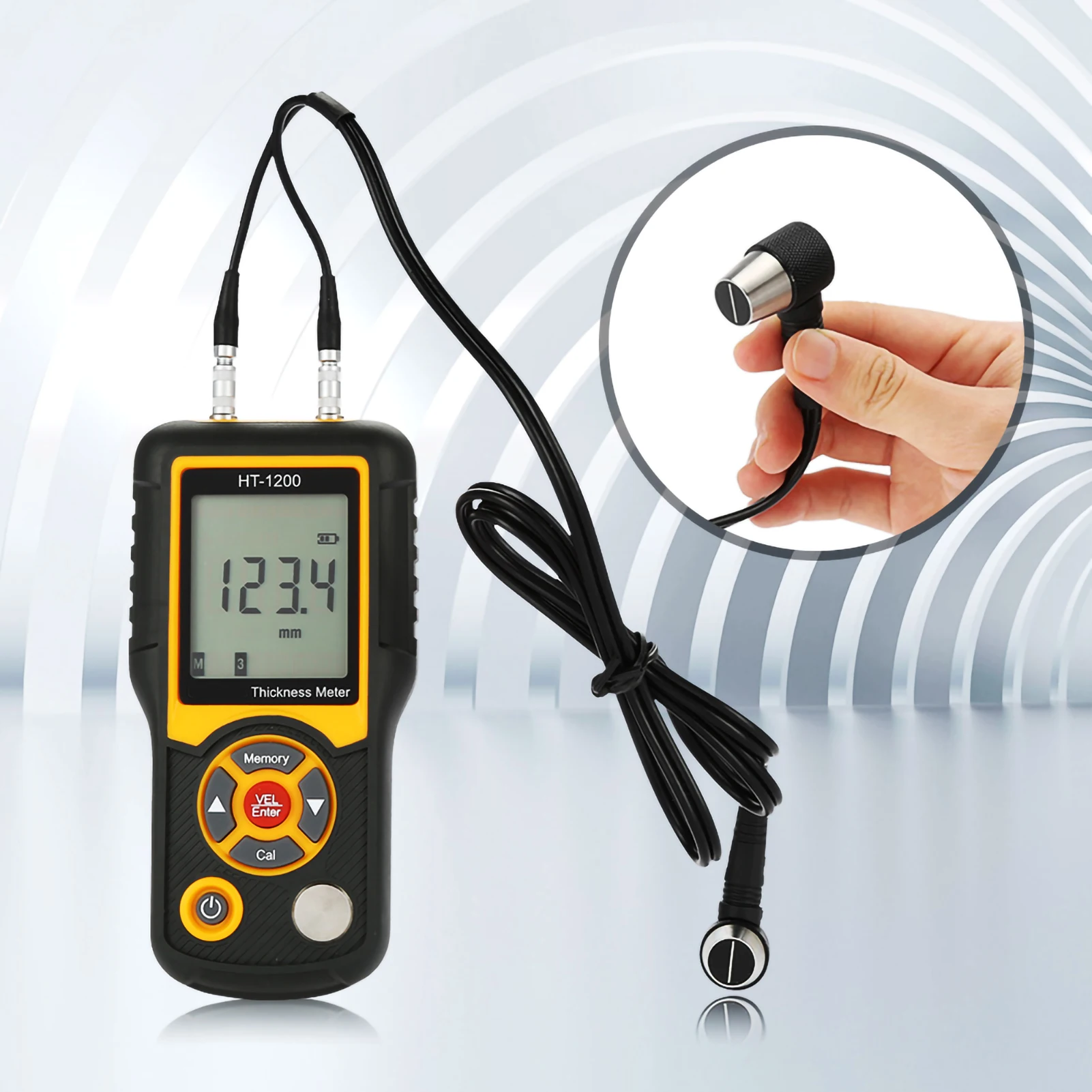 HT ‐ 1200 الرقمية LCD مقياس السماكة بالموجات فوق الصوتية تستر أداة قياس 2 ‐ 300 مللي متر المدى قياس سمك بالموجات فوق الصوتية