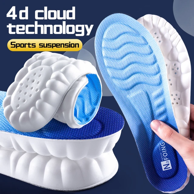 4D Cloud Technologie Sport Inlegzolen Voor Schoenen Pu Zool Zachte Ademend Schokabsorptie Kussen Running Orthopedische Zorg Inlegzolen AliExpress