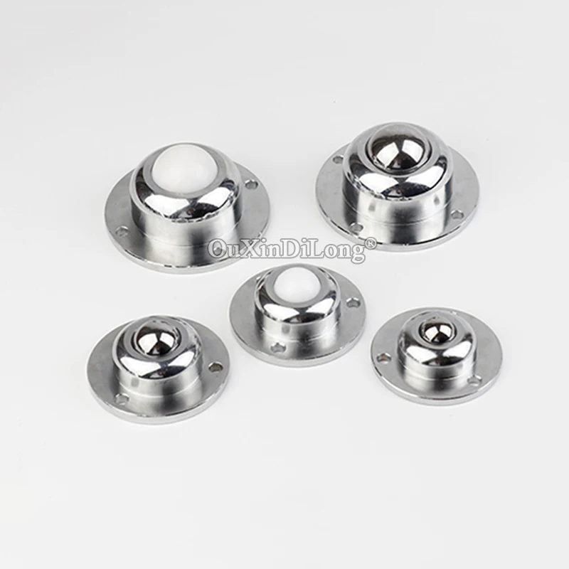 10PCS Heavy Duty Precision Conveying Universal Ball Flange 3 Holes Bull's Eye Wheels Industrial Transfer Wheels,Flexible Durable