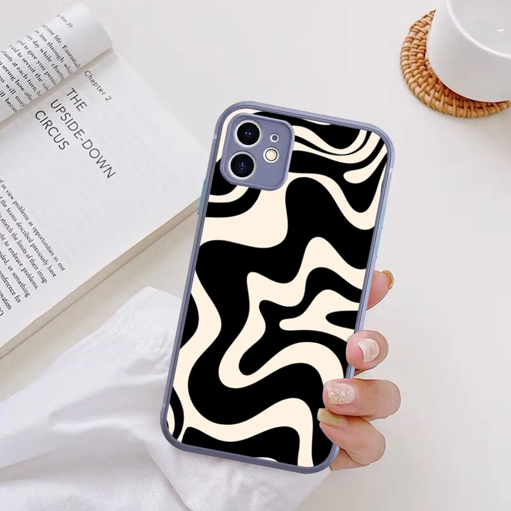 liquid swirl Phone Case For iPhone 14 X XR XS 7 8 Plus 11 12 13 pro MAX 13mini Matte Shockproof Case