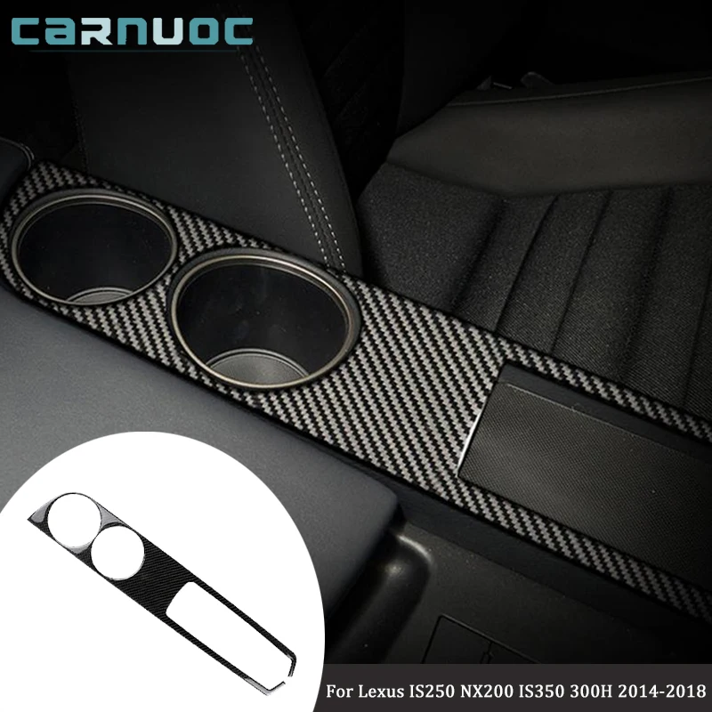 Carbon Fiber Water Cup Panel Stickers For Lexus IS250 NX200 IS350 300H 2014 2015 2016 2017 2018 Car Interior Styling Accessories