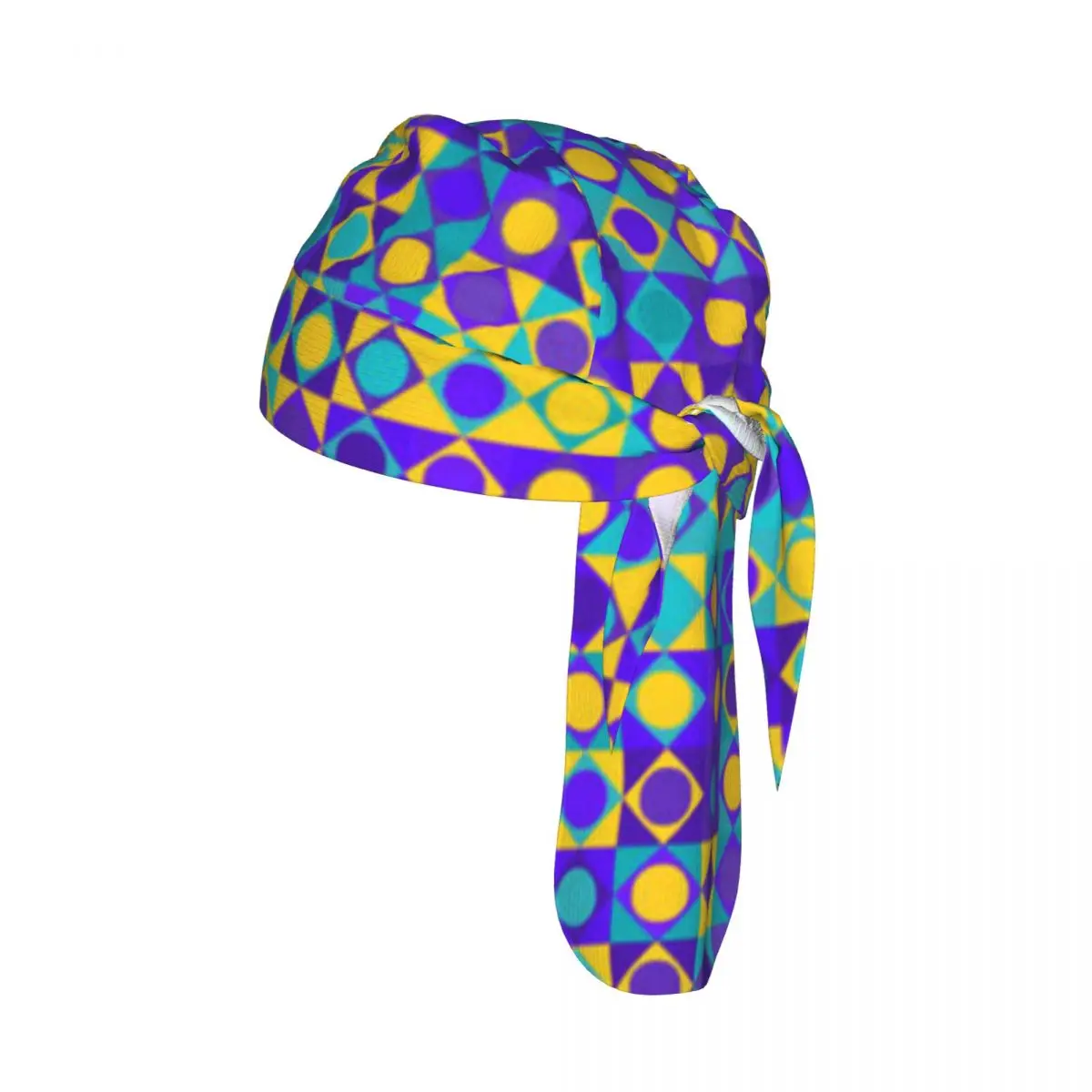 Quick-drying Bandana Sun Protection Headscarf Circles Squares And Triangles Mosaic With Dots Sport Running Cycling Cap