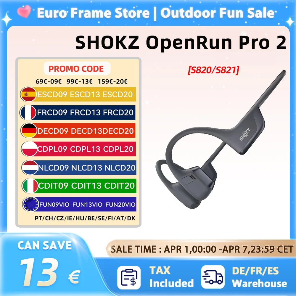 SHOKZ OpenRun Pro 2 S820/S821 casque de sport écouteurs à oreille ouverte Bluetooth 5.3 Microphone antibruit IP55 étanche