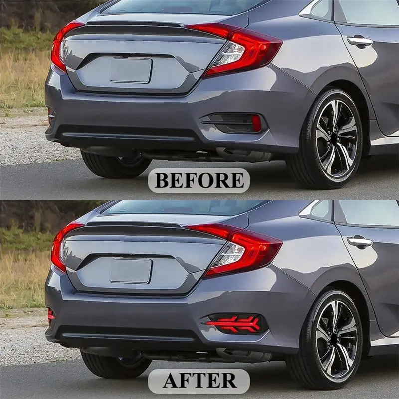 For Honda Civic 2016-2020 LED Rear Bumper Brake Light Turn Signal Car Accessories 12V