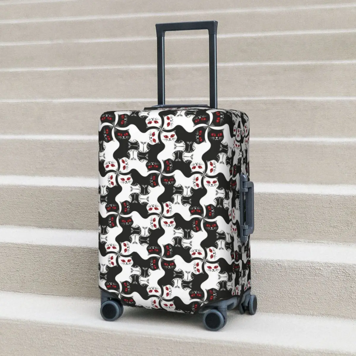 

Компактный чехол для чемодана с тессами кошек, красные глаза, отпуск, бизнес, полезный чехол для багажа, протектор