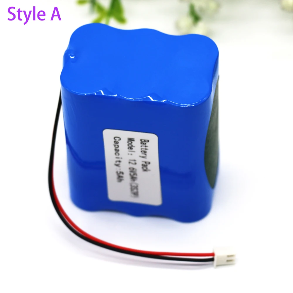 FTJLDC 12V Battery 3S2P 11.1V /12.6V 5000mAh Lithium Battery Pack with 5A BMS for LED Lamp Light Table lamp Backup Power etc