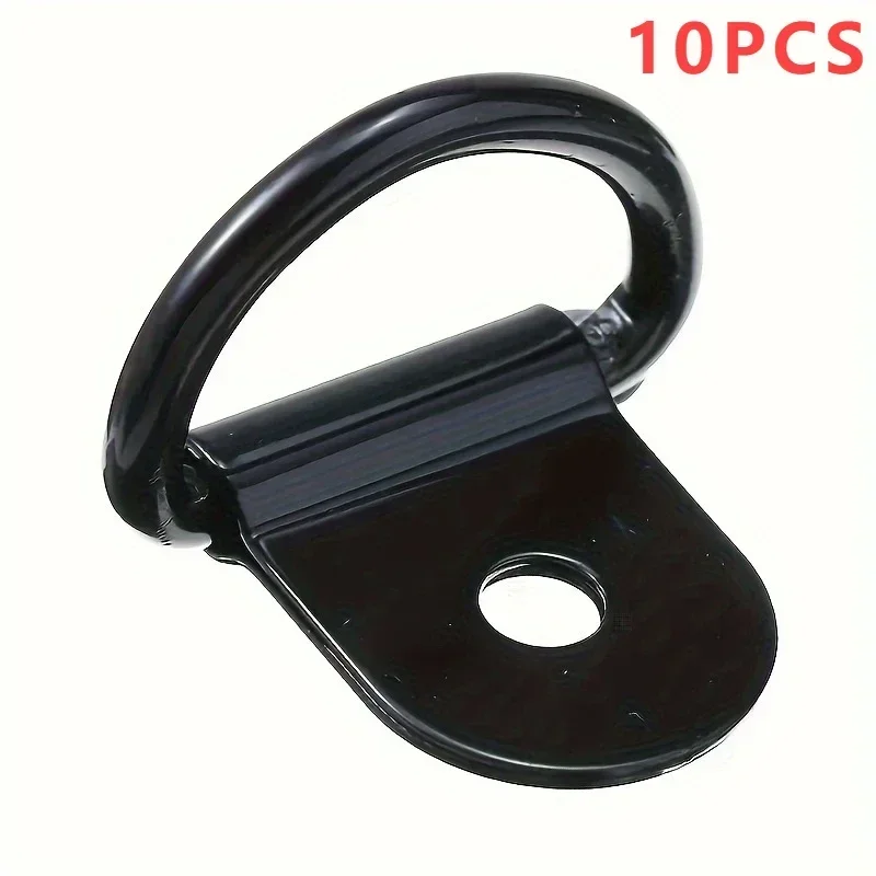 10pcs D Shape Pull Hook Tie Down Anchor Ring Iron Stainless Steel Cargo Tie Down Ring for Truck Trailers RV Boats Accessories